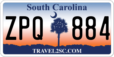 SC license plate ZPQ884