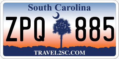 SC license plate ZPQ885