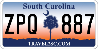 SC license plate ZPQ887