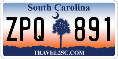 SC license plate ZPQ891