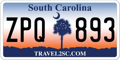 SC license plate ZPQ893