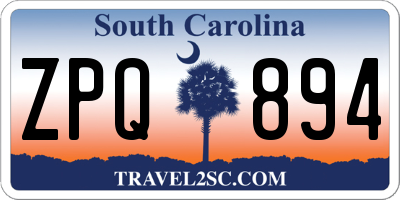 SC license plate ZPQ894