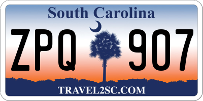 SC license plate ZPQ907