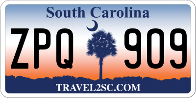 SC license plate ZPQ909