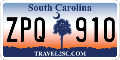 SC license plate ZPQ910