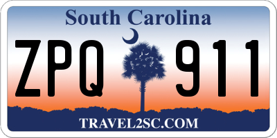 SC license plate ZPQ911