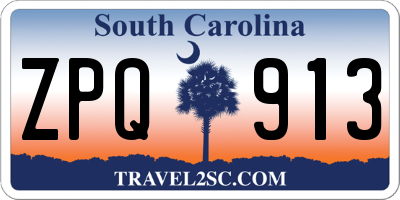 SC license plate ZPQ913