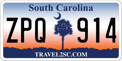 SC license plate ZPQ914
