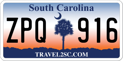 SC license plate ZPQ916