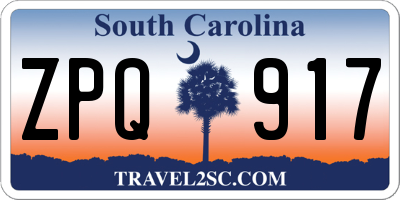 SC license plate ZPQ917