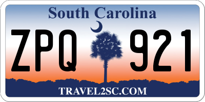 SC license plate ZPQ921