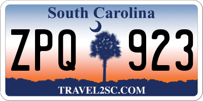 SC license plate ZPQ923