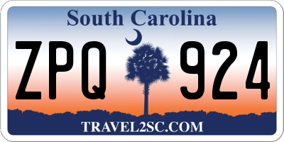 SC license plate ZPQ924