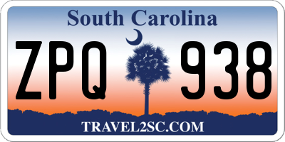 SC license plate ZPQ938