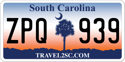 SC license plate ZPQ939