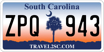SC license plate ZPQ943