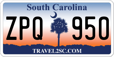 SC license plate ZPQ950
