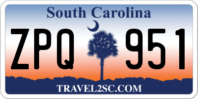 SC license plate ZPQ951