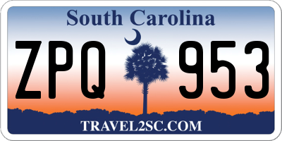 SC license plate ZPQ953