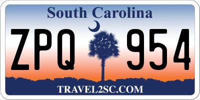 SC license plate ZPQ954