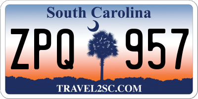 SC license plate ZPQ957