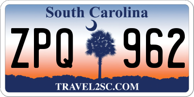 SC license plate ZPQ962