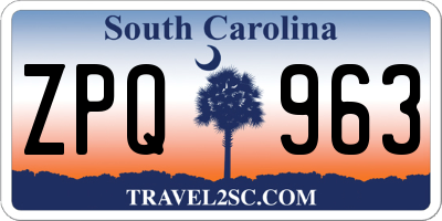 SC license plate ZPQ963