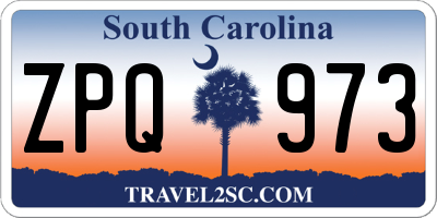 SC license plate ZPQ973