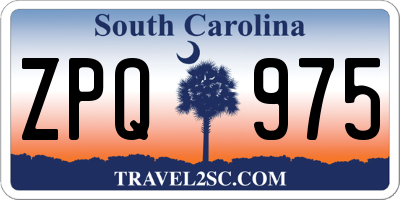 SC license plate ZPQ975