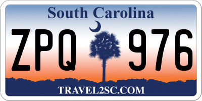 SC license plate ZPQ976