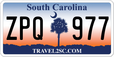 SC license plate ZPQ977