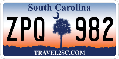 SC license plate ZPQ982