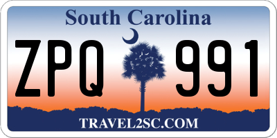 SC license plate ZPQ991