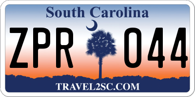 SC license plate ZPR044