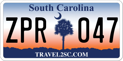 SC license plate ZPR047