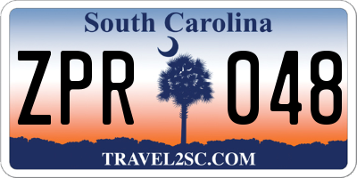 SC license plate ZPR048