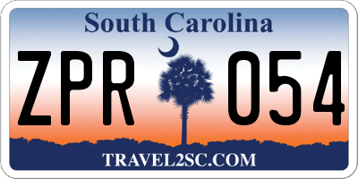 SC license plate ZPR054