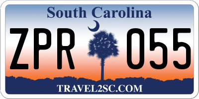 SC license plate ZPR055