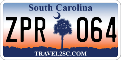 SC license plate ZPR064