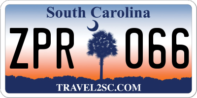 SC license plate ZPR066