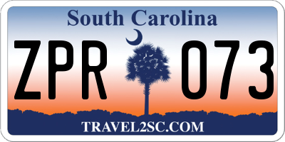 SC license plate ZPR073