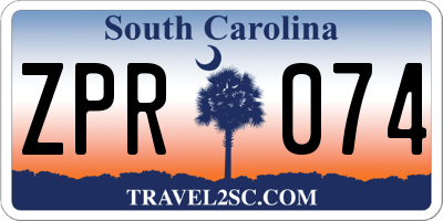 SC license plate ZPR074