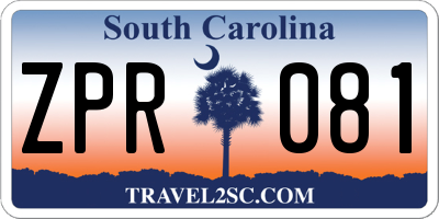 SC license plate ZPR081