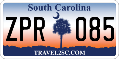 SC license plate ZPR085