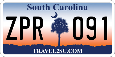SC license plate ZPR091