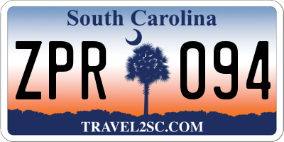 SC license plate ZPR094