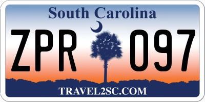 SC license plate ZPR097