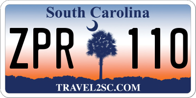 SC license plate ZPR110