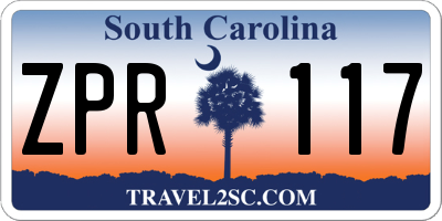 SC license plate ZPR117
