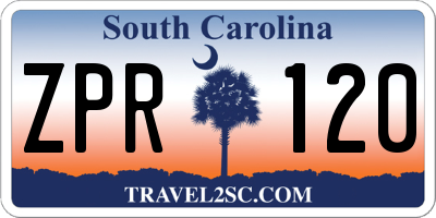 SC license plate ZPR120